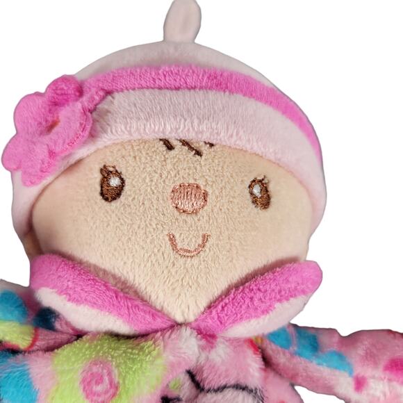 Douglas Baby Doll Lovey Security Blanket Pink Satin Trim Ladybugs 15" - Picture 2 of 11